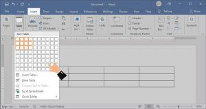 ساخت جدول در نرم افزار Word